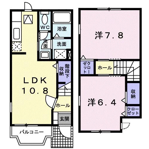 ティファレト(2LDK/1階)の間取り写真