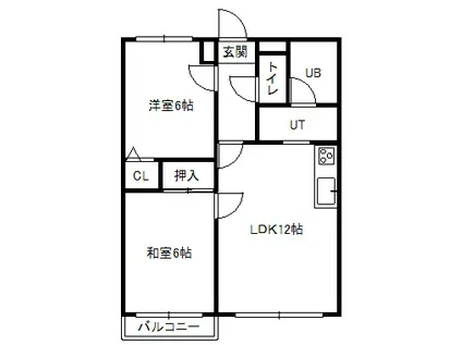 ソシアルコート伏見(2LDK/1階)の間取り写真