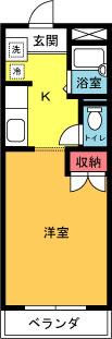 TT湘南2000(1K/1階)の間取り写真