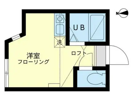 ユナイト根岸アルメニアの杜(ワンルーム/2階)の間取り写真