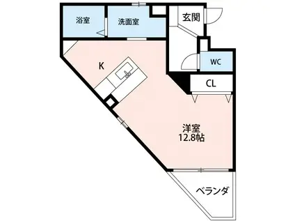 レジデンス幸田駅前(ワンルーム/3階)の間取り写真