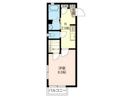 ポポラリタII(1K/2階)の間取り写真