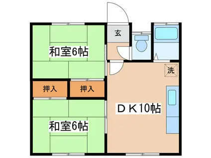 ハイツにしむら(2DK/2階)の間取り写真