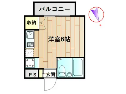アベニューモトスミ(ワンルーム/1階)の間取り写真