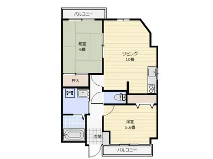 マインドコアN(2LDK/3階)の間取り写真