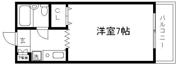 グランシャリオ勝屋(1K/5階)の間取り写真