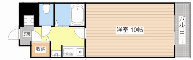FELICE大橋(1K/4階)の間取り写真