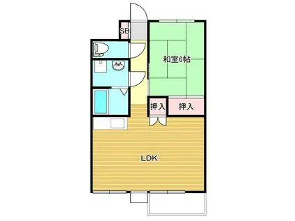 センチュリー山坂(1LDK/2階)の間取り写真
