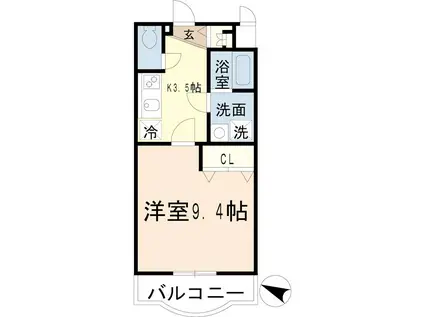 キャメロット(1K/2階)の間取り写真