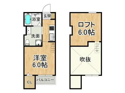 MARVEL垂水山手(1K/2階)の間取り写真