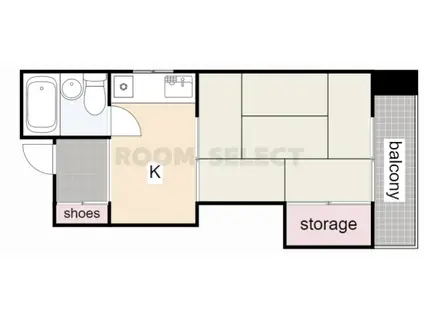 宮木ビル(1K/4階)の間取り写真