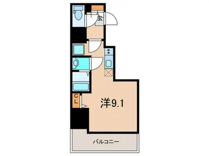 セオリー神戸ウエストゲート(ワンルーム/1階)の間取り写真