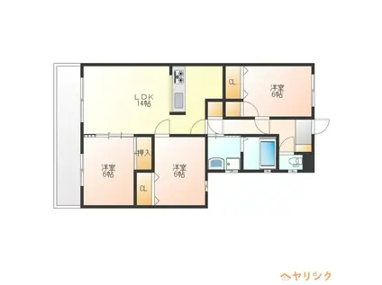 セレクトトロワ(3LDK/3階)の間取り写真