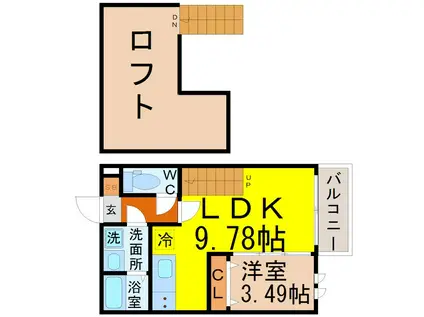 CREO中村公園伍番館(1SLDK/1階)の間取り写真