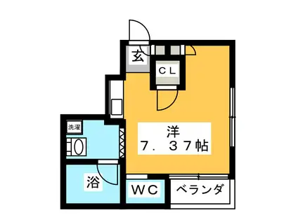 湘南EMハウス(ワンルーム/2階)の間取り写真