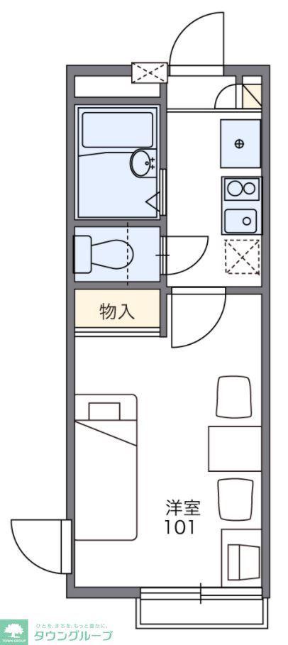 レオパレスガーデ二ア宮沢町(1K/2階)の間取り写真