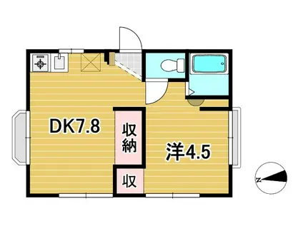 サフィニア会瀬(1DK/3階)の間取り写真
