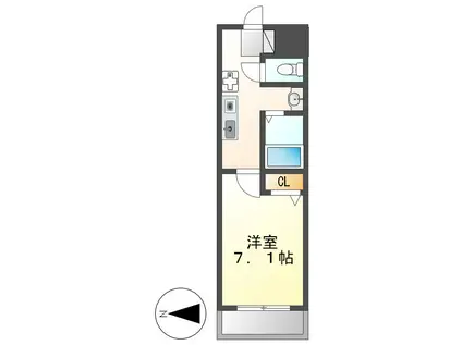プリムローズマンション(1K/1階)の間取り写真