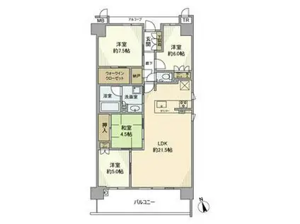 トヨタミッドヒルズ毘森公園(4LDK/3階)の間取り写真