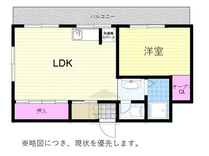 スターハイツ(1LDK/2階)の間取り写真