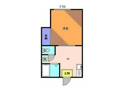 グリーンハイツ(1K/1階)の間取り写真