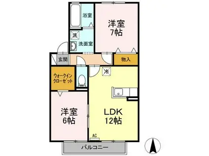 FX・SK(2LDK/2階)の間取り写真