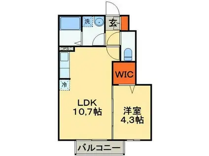 エルパラシオ鷺沼台(1LDK/1階)の間取り写真