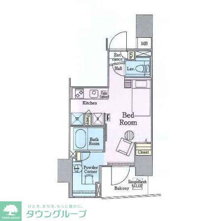 ロイジェントパークス四ッ谷(ワンルーム/4階)の間取り写真