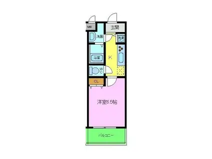 シャルマンフジもずイースト(1K/3階)の間取り写真