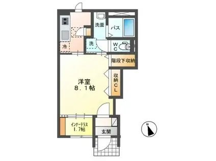 GRACIAII(1K/1階)の間取り写真