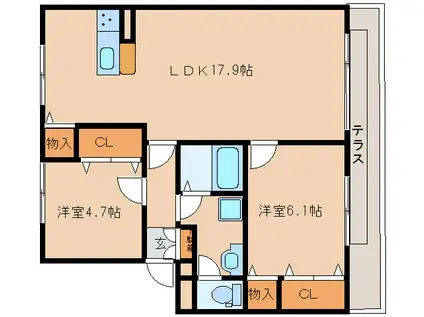 ログメントソファー(2LDK/1階)の間取り写真