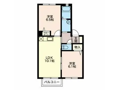 グランドール・スギシン(2LDK/2階)の間取り写真