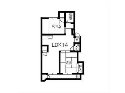 ハイツ高御堂F棟(2LDK/1階)の間取り写真