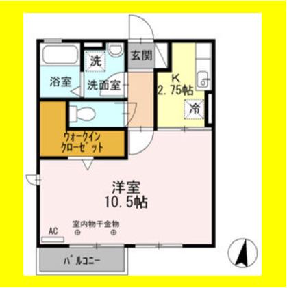 ソフィア(1K/2階)の間取り写真