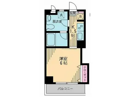 ボナール蓮沼(1K/1階)の間取り写真