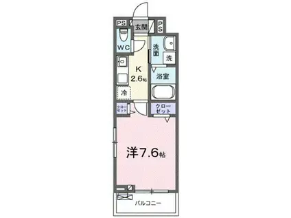 ヒカルサ三郷中央(1K/3階)の間取り写真