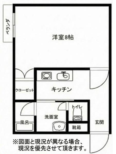 ライフ小泉(1K/1階)の間取り写真