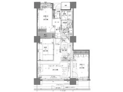 ウエルタワー深川(3LDK/21階)の間取り写真