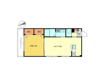 LUFT中野坂上(1LDK/2階)の間取り写真