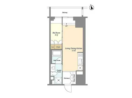 HF上野レジデンスイースト(1LDK/4階)の間取り写真