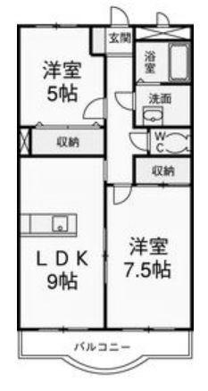 プリーマ(2LDK/3階)の間取り写真