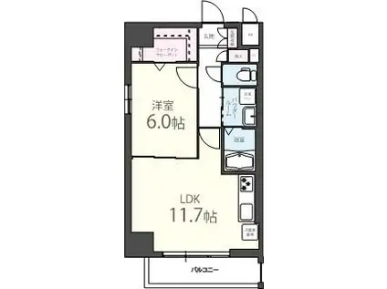UPWARD(1LDK/3階)の間取り写真