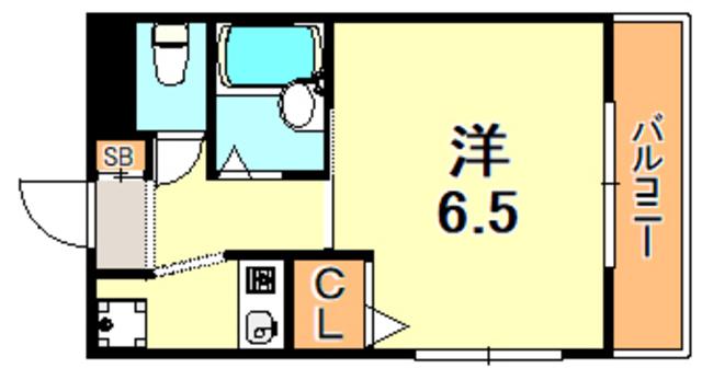 YKハイツ星陵台(1K/2階)の間取り写真