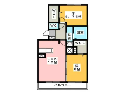 リヴェールコッコロ(2LDK/1階)の間取り写真