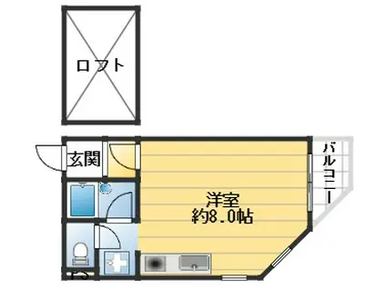 アメニティータル(ワンルーム/4階)の間取り写真
