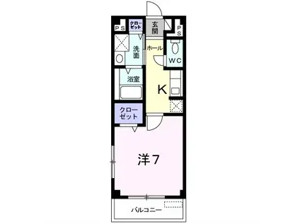 アメニティー欅(1K/1階)の間取り写真