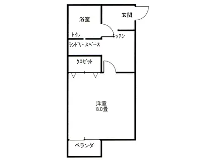 ハイツマルゴB(1K/1階)の間取り写真