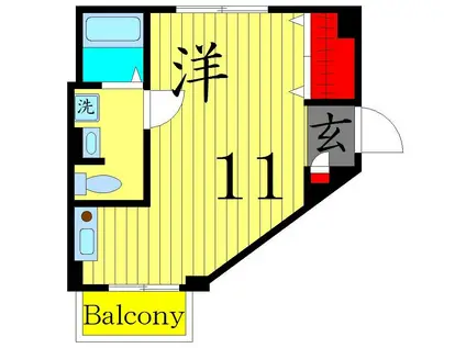 ペガサスビル堀切(ワンルーム/3階)の間取り写真