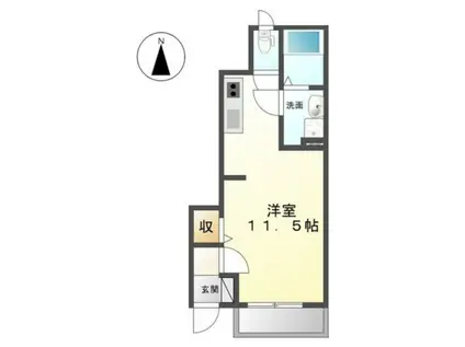 SAINT CLAIR(1K/1階)の間取り写真