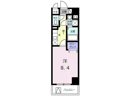 コーラル グラン(1K/2階)の間取り写真